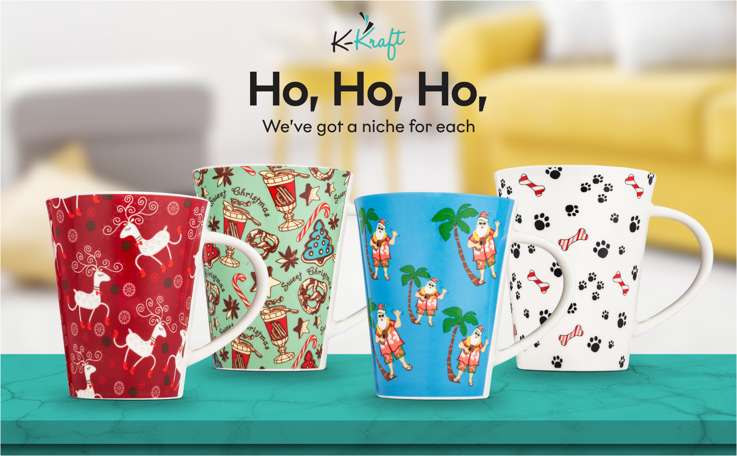 Gift Wrapped Vintage Reindeer Coffee Mug