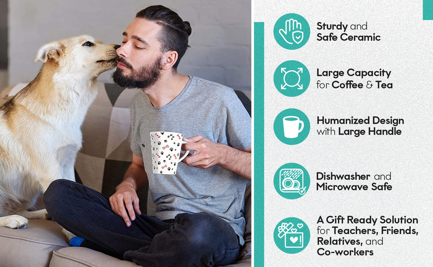 Gift Wrapped Christmas Dog Coffee Mug