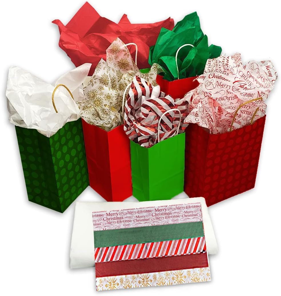 Printed Tissue Paper 102 Sheet Pack with Foil Metallic Accents
