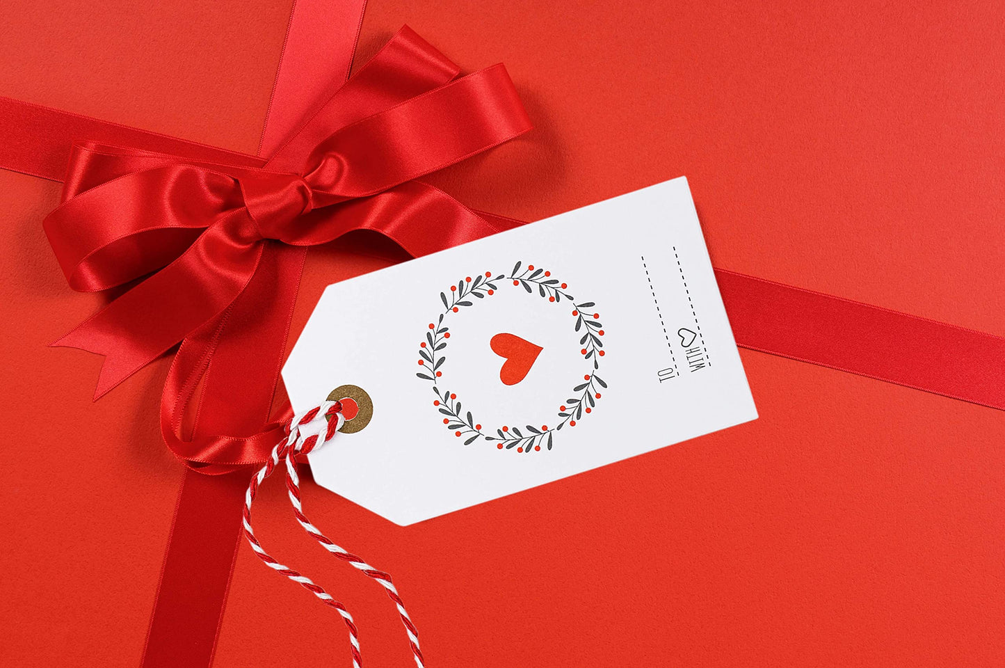 24 Red White and Blue Gift Wrap Tags (Red White Blue Tags with Red String)