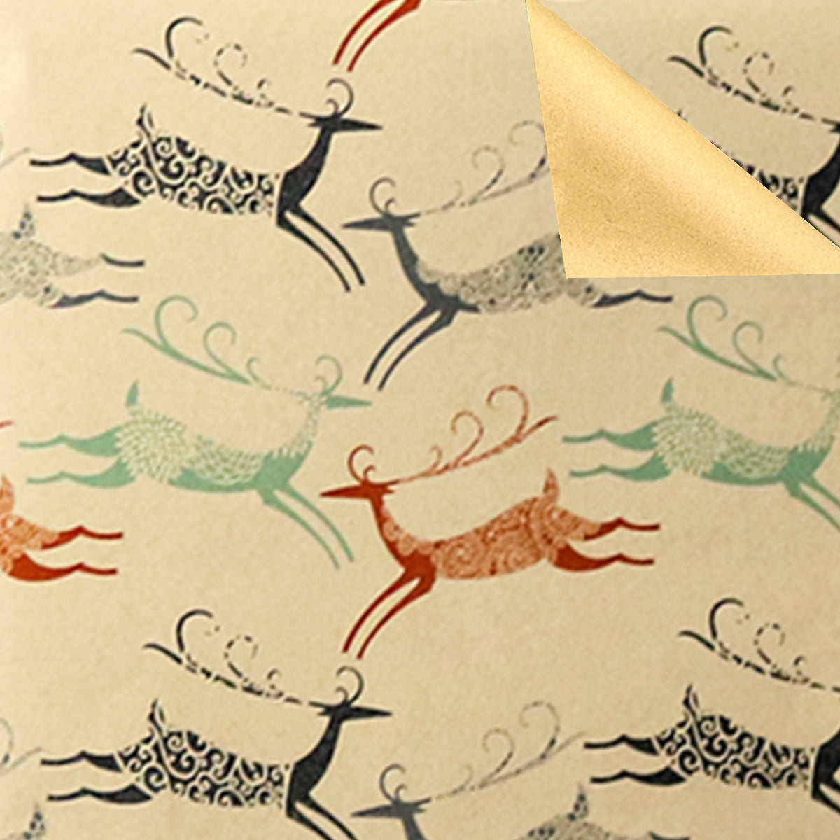 Prancing Deer All Occasion Gift Wrapping Paper one roll 30 inches wide and 15 feet long