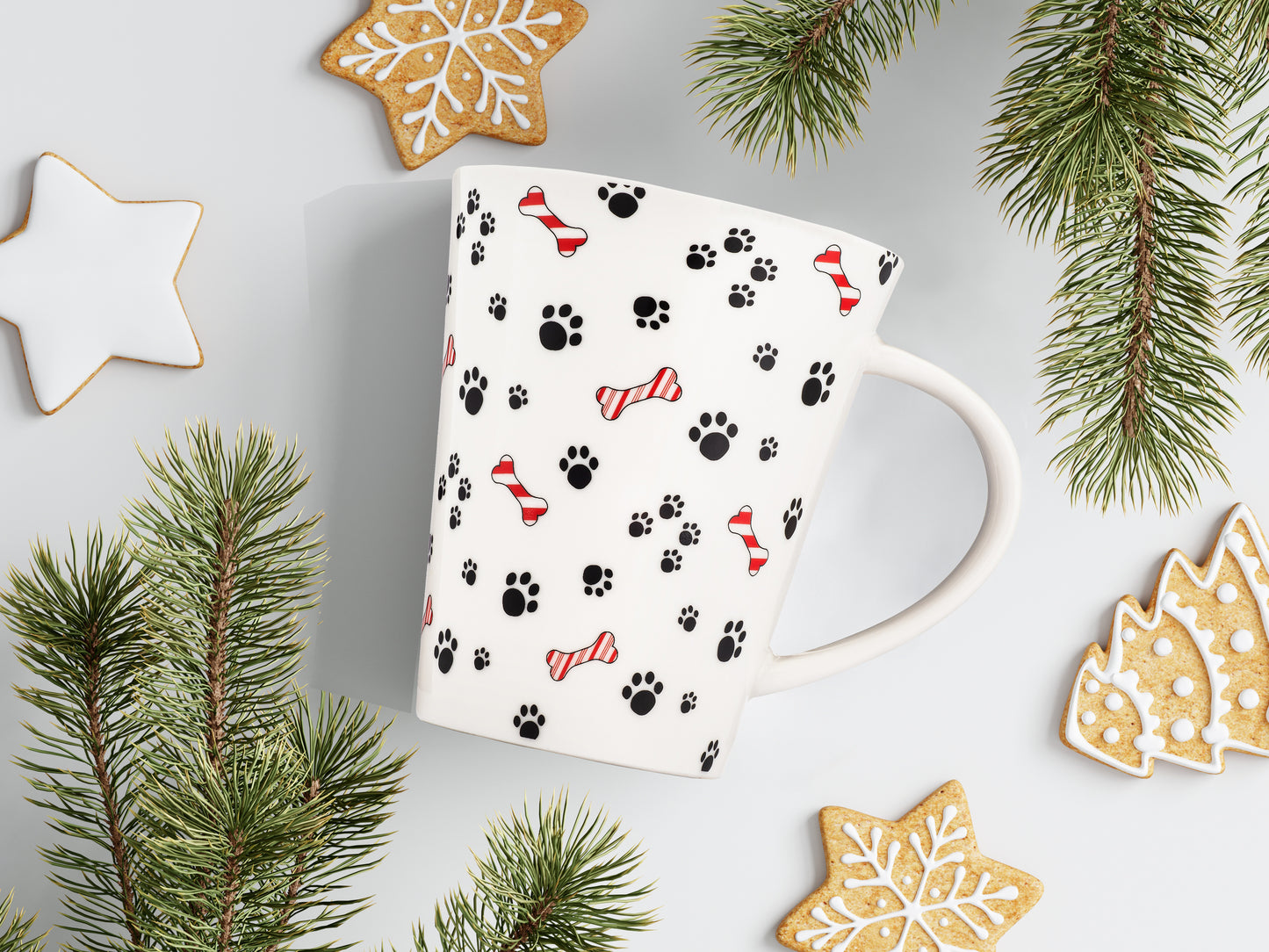 Gift Wrapped Christmas Dog Coffee Mug