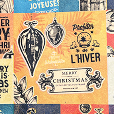 Vintage Wrapping Paper with Matching Pre-Strung Tags and Tape