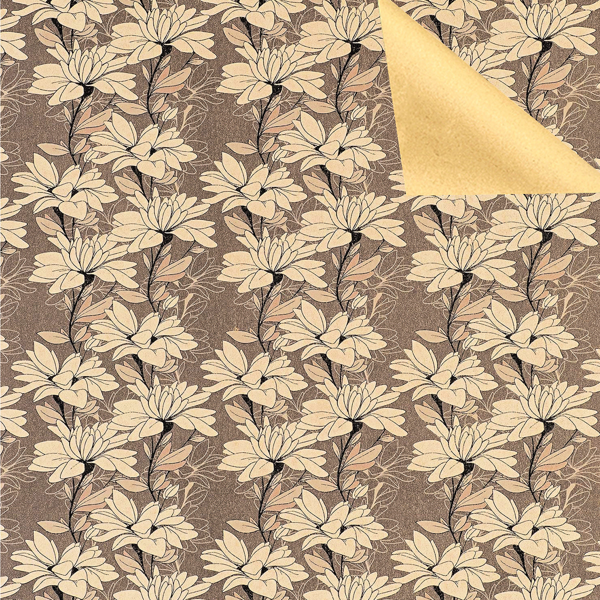 Zen Chrysanthemum All Occasion Gift Wrapping Paper 30 inches wide and 10 feet long.