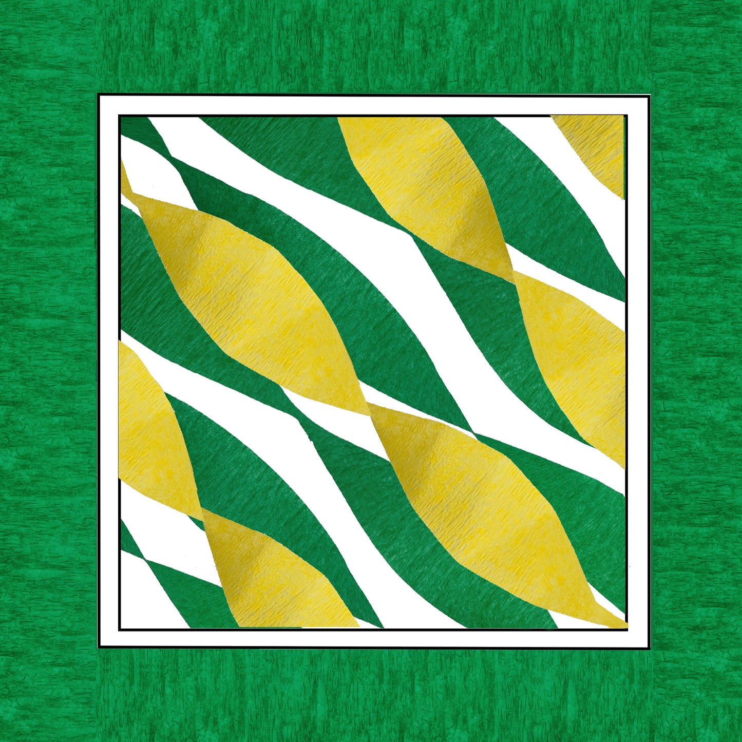 Holiday Green and Buttercup Yellow Crepe Paper Streamers 6 Rolls