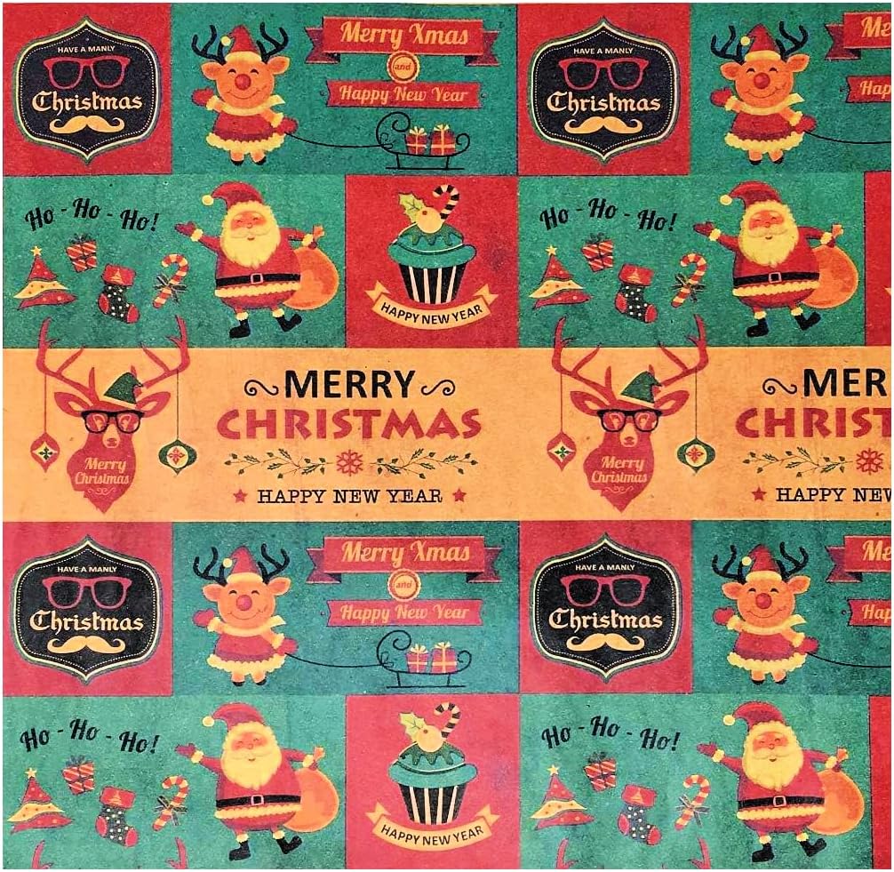 Vintage Wrapping Paper with Matching Pre-Strung Tags and Tape