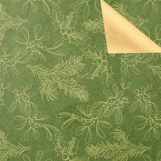 Mistletoe Wrapping Paper: 1 roll 30 inches wide by 15 feet long
