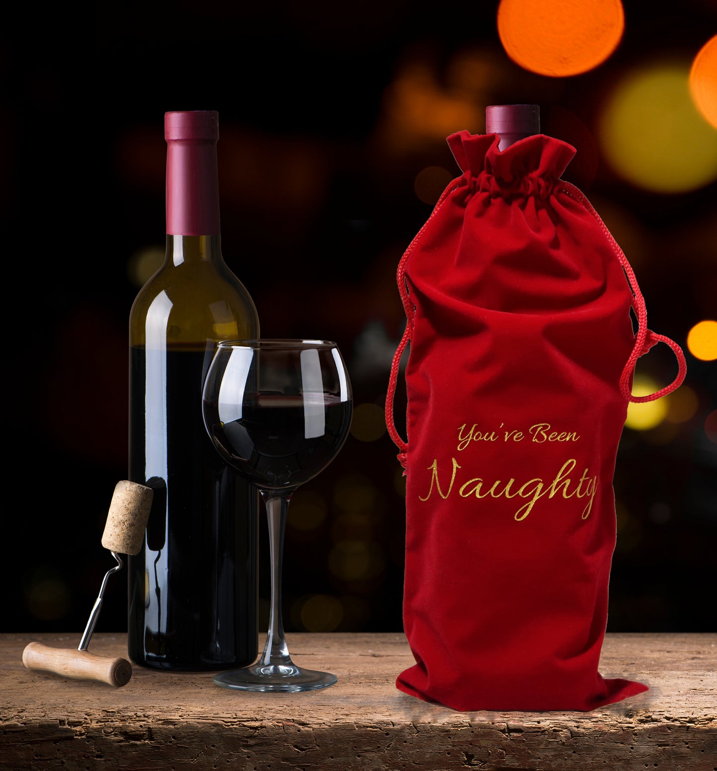 "You've Been Naughty" Romantic Nights Wine Bag