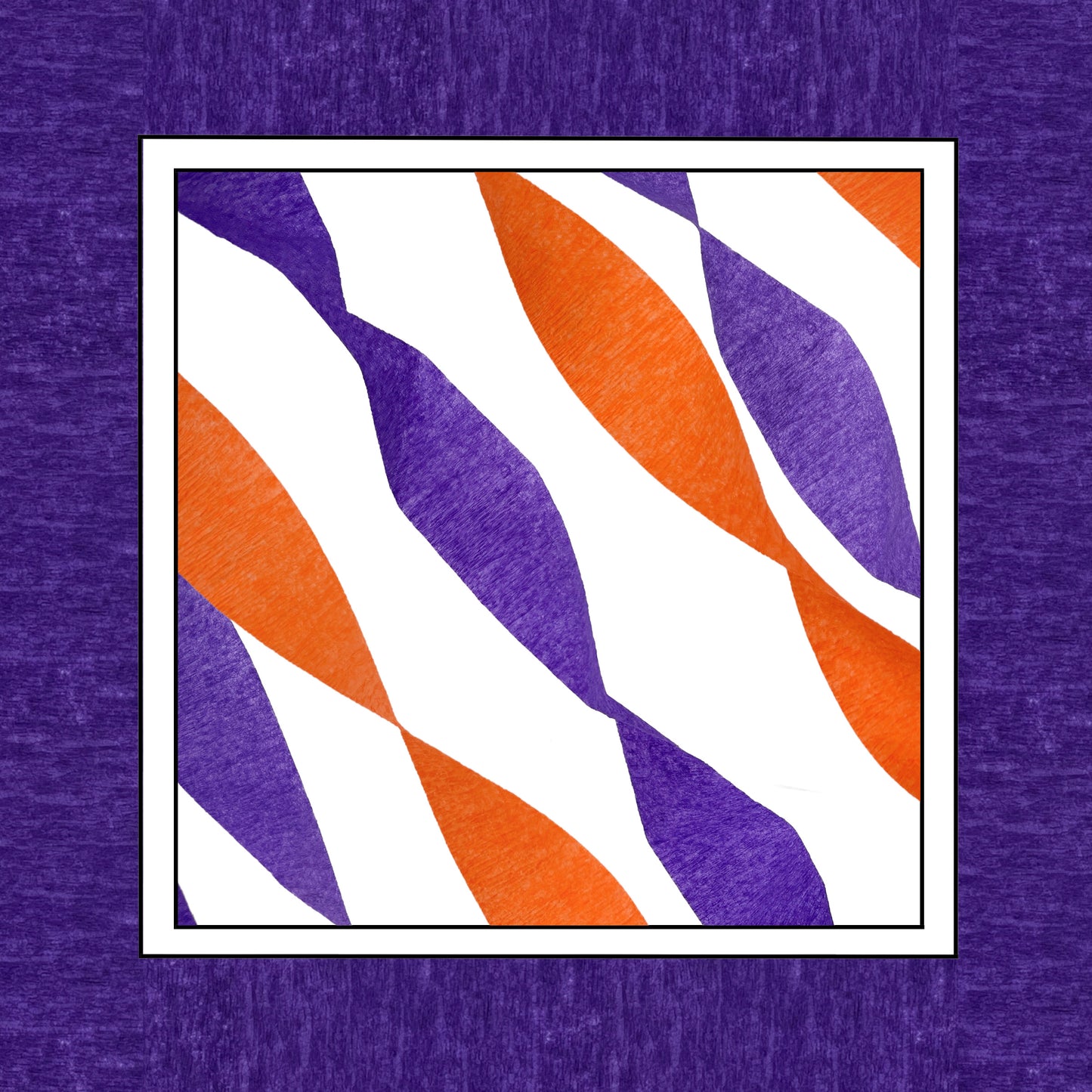 Royal Purple and Bright Orange Crepe Paper Streamers 6 Rolls