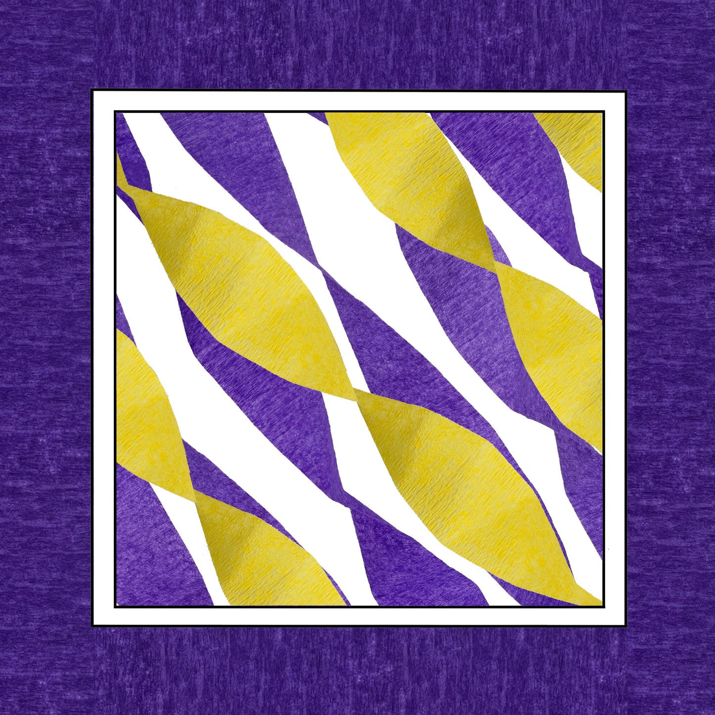 Royal Purple and Buttercup Yellow Crepe Paper Streamers 6 Rolls