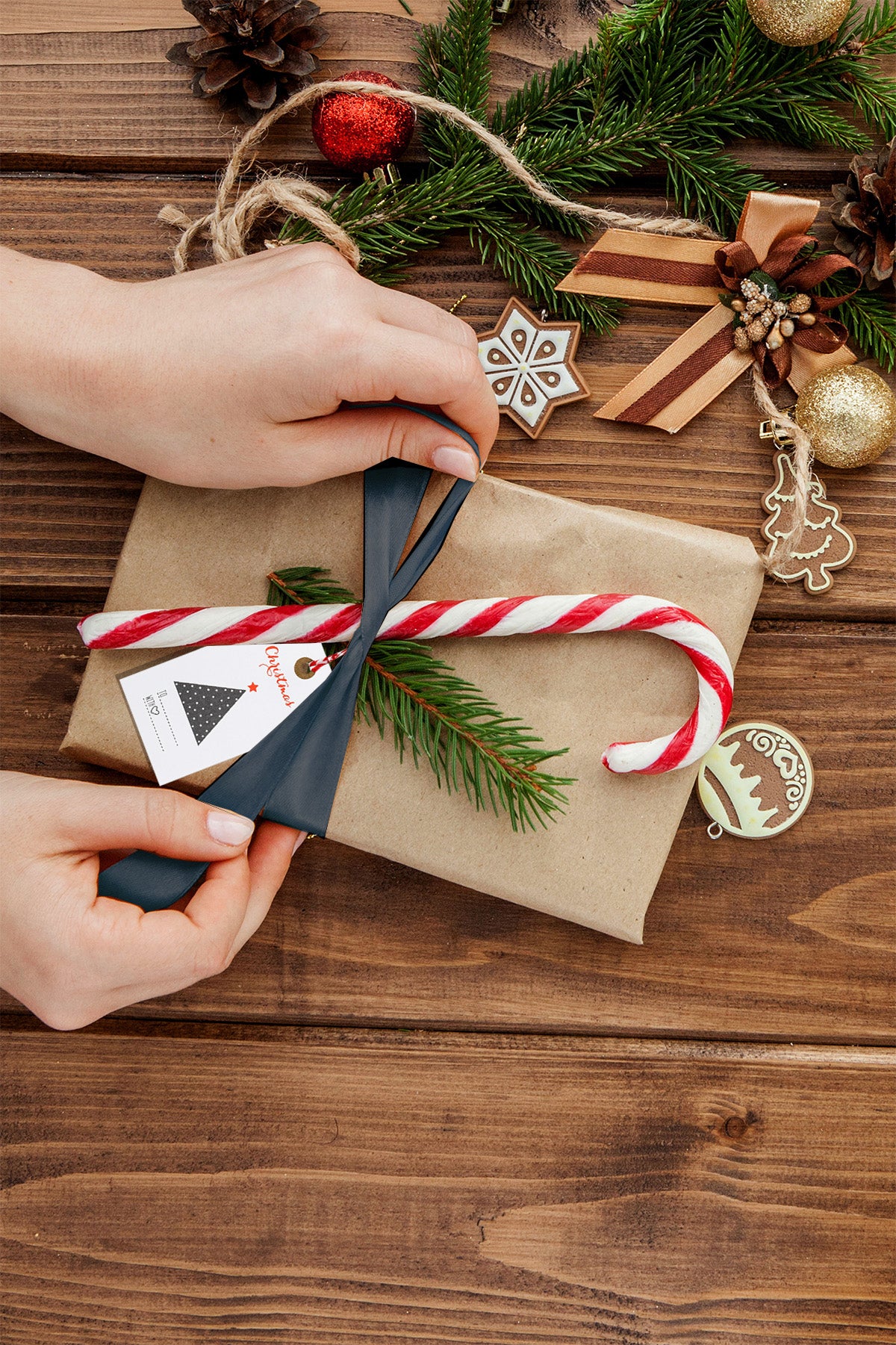 24 Red Elegant Christmas Gift Tags with Red Bakers Twine Pre-Strung