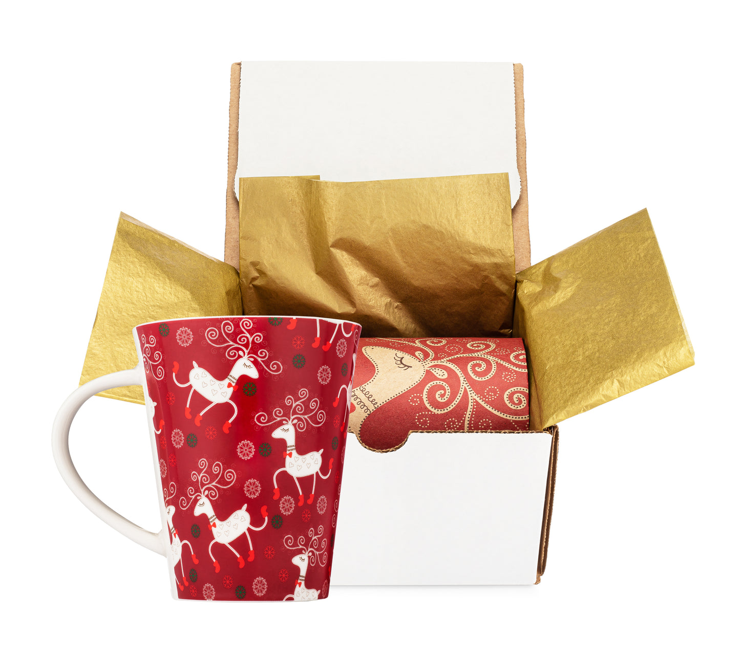 Gift Wrapped Vintage Reindeer Coffee Mug