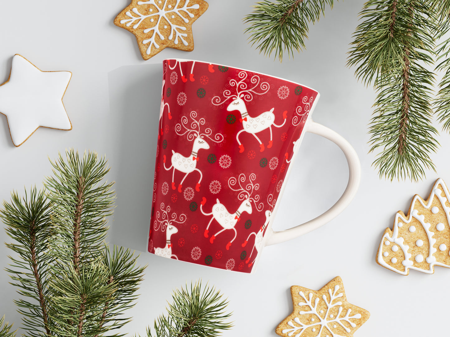 Gift Wrapped Vintage Reindeer Coffee Mug