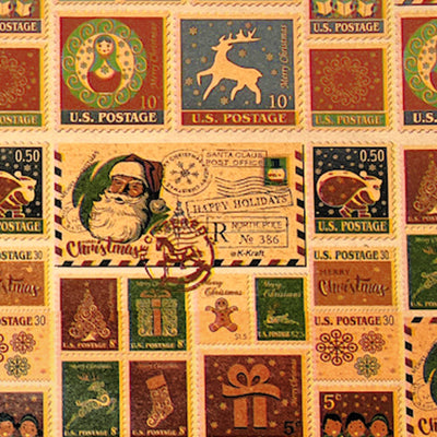 USA-Made Vintage Christmas Wrapping Paper (3 Rolls) with "Antique" Tags