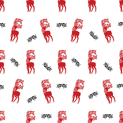 Majestic Wrapping Paper with Red and Black Reindeer 1 roll 30 inches x 10 feet