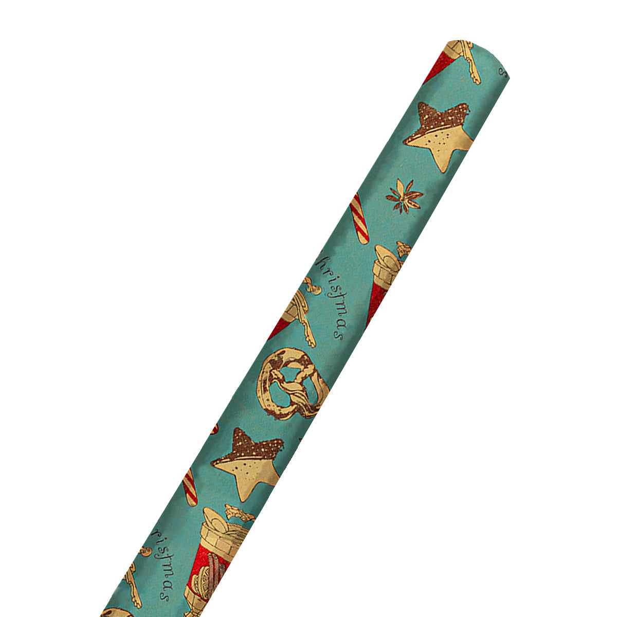 "Soda Shoppe" Vintage Kraft Christmas Wrapping Paper one roll 30 inches wide and 10 feet long