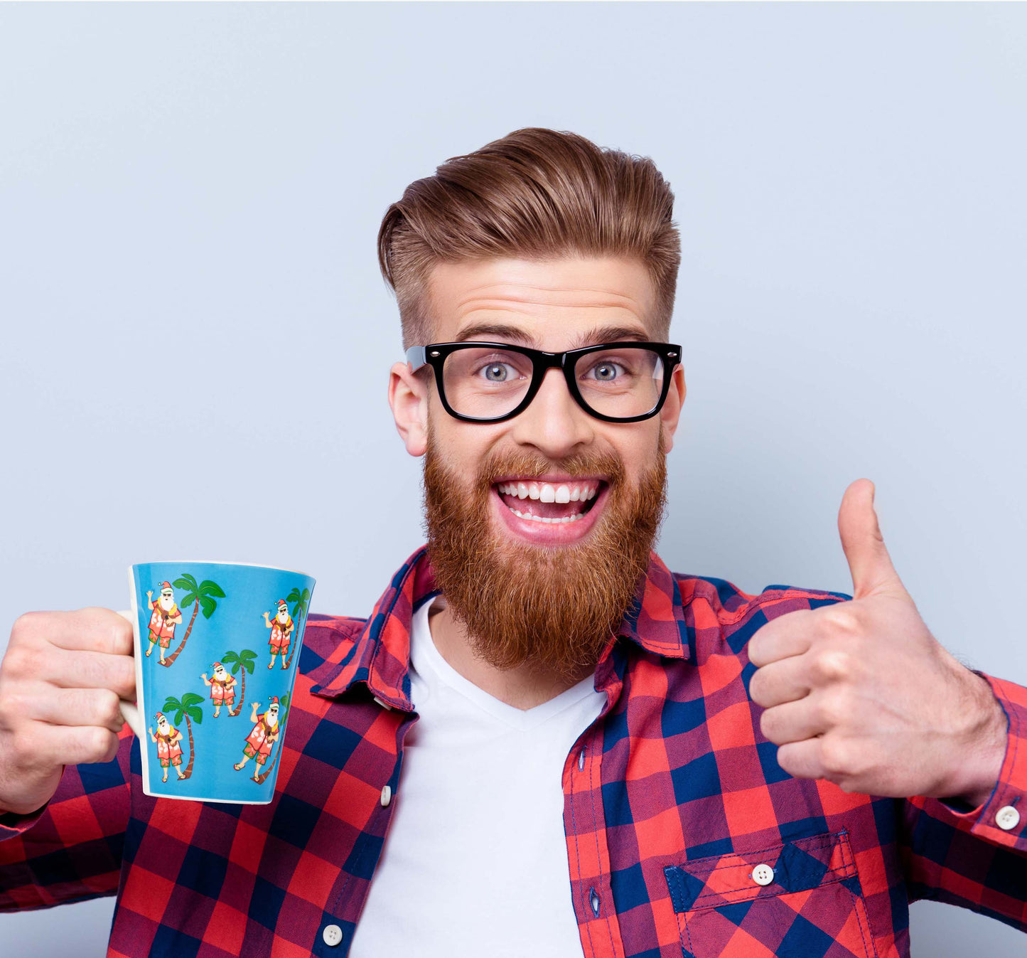 Gift Wrapped Hawaiian Santa Christmas Coffee Mug
