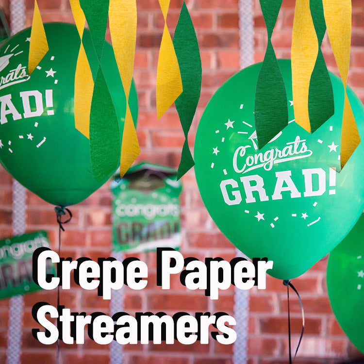 USA-Made Crepe Paper Streamers for Parties, Gatherings, Graduation, and More