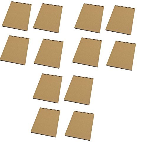 K-Kraft 12 Steno Spiral Notepads with Kraft Paper Covers