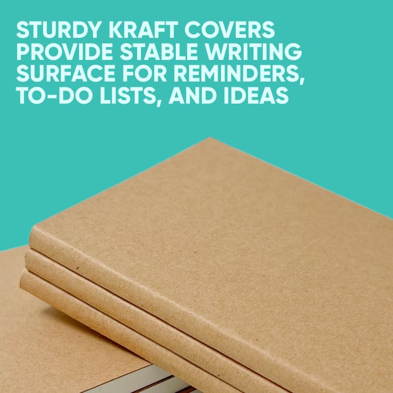 K-Kraft Mini Notebooks for Memo Taking with Kraft Paper Covers ( 4.375 x 3.125 inch Set of 6)