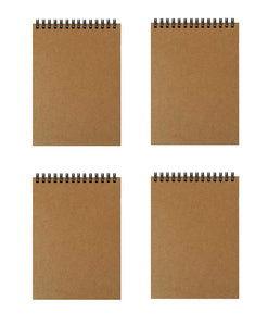 K-Kraft Steno Notebooks Kraft Paper Covers (Four 5 x 7 Notepads)