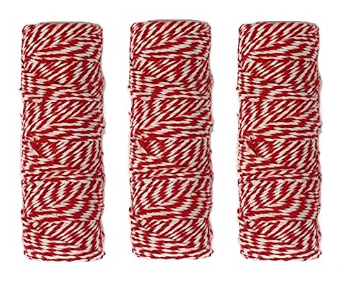 K-Kraft Red Bakers Twine 3 Rolls for Gift Wrapping and Making Crafts - 120 feet each - 360 feet total