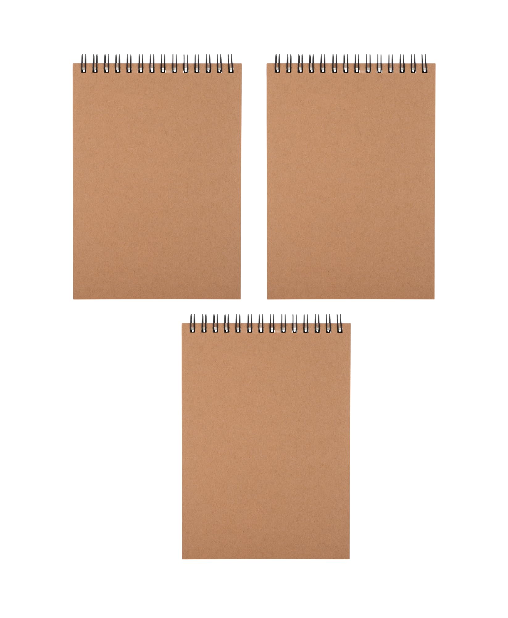 K-Kraft 3-Pack Steno Lined Notepads with Kraft Paper Covers (5 x 7 inches)