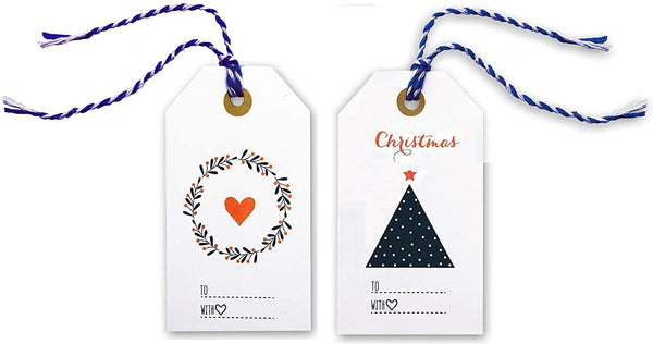 Red White and Blue Gift Wrap Tags (Red White Blue Tags with Red String)