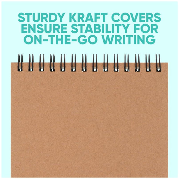 K-Kraft Steno Notebooks Kraft Paper Covers (Four 5 x 7 Notepads)