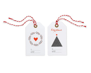 Red White and Blue Gift Wrap Tags (Red White Blue Tags with Red String)