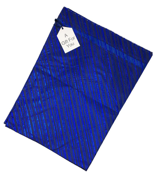 K-Kraft 26 x 35.5 inches Reusable Easy-to-Use Gift Wrap Bag available in Three Sizes great for Valentine's Day, Christmas, Birthdays and more (Festive Blue Stripes, 26 x 35.5 inches)