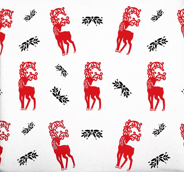 K-Kraft USA-MADE Vintage Christmas Printed on Retro Brown Kraft Wrapping Paper, Perfect for Holiday Gifts and Parcels (3 Rolls- Festive Reindeer, Retro Xmas Emblems, Vintage Stamps)