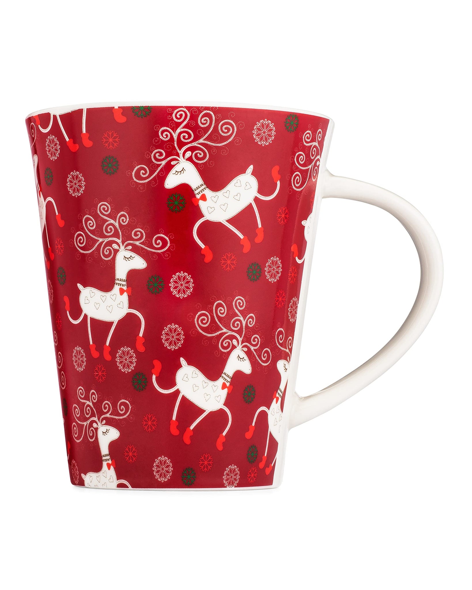 K-Kraft Reindeer Christmas Mug – 12oz – Ceramic – Gift Boxed – 4 Designs to Choose