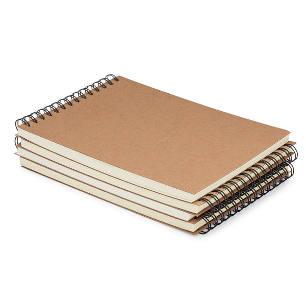 K-Kraft 3-Pack Steno Lined Notepads with Kraft Paper Covers (5 x 7 inches)