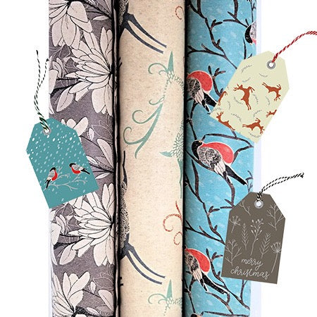 K-Kraft Elegant Christmas and Every Day Wrapping Paper Set: 3 Rolls with Matching Tags