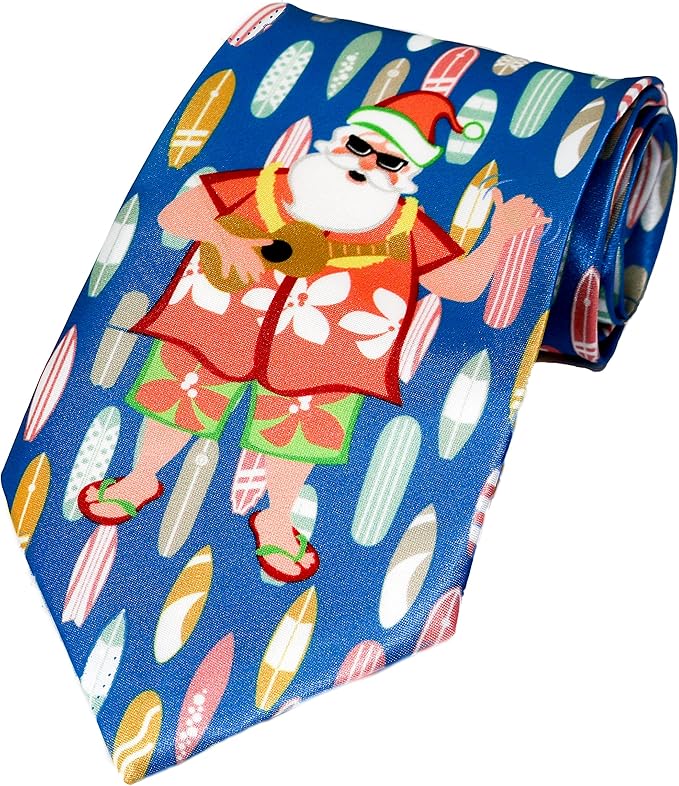 Hawaiian Christmas Santa Necktie