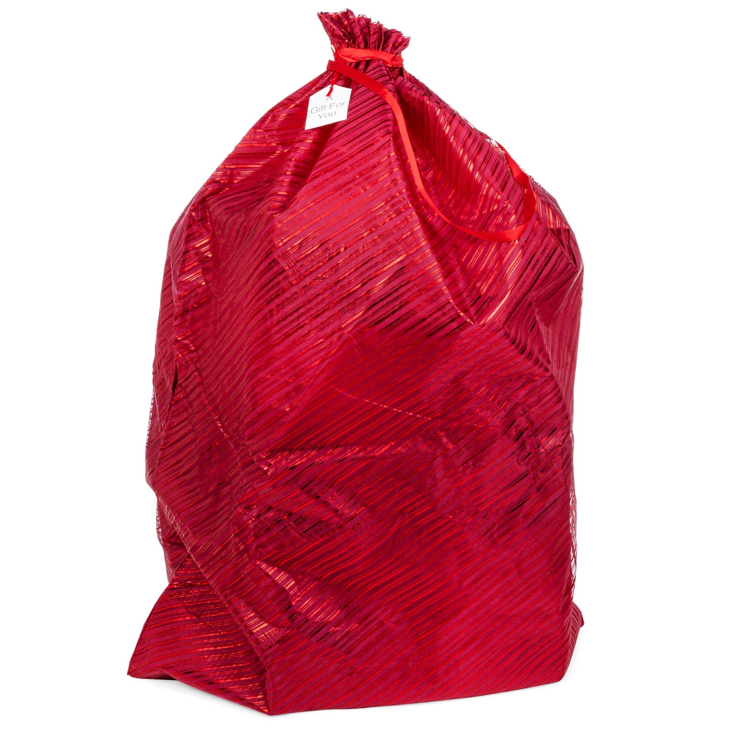 K-Kraft Reusable 26 x 35.5 inches Easy-to-Use Gift Wrap Bag great for Valentine's Day, Christmas, Birthdays and more (Festive Red Stripes, 26 x 35.5 inches)