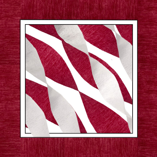 Maroon Burgundy and White Crepe Paper Streamers 6 Rolls