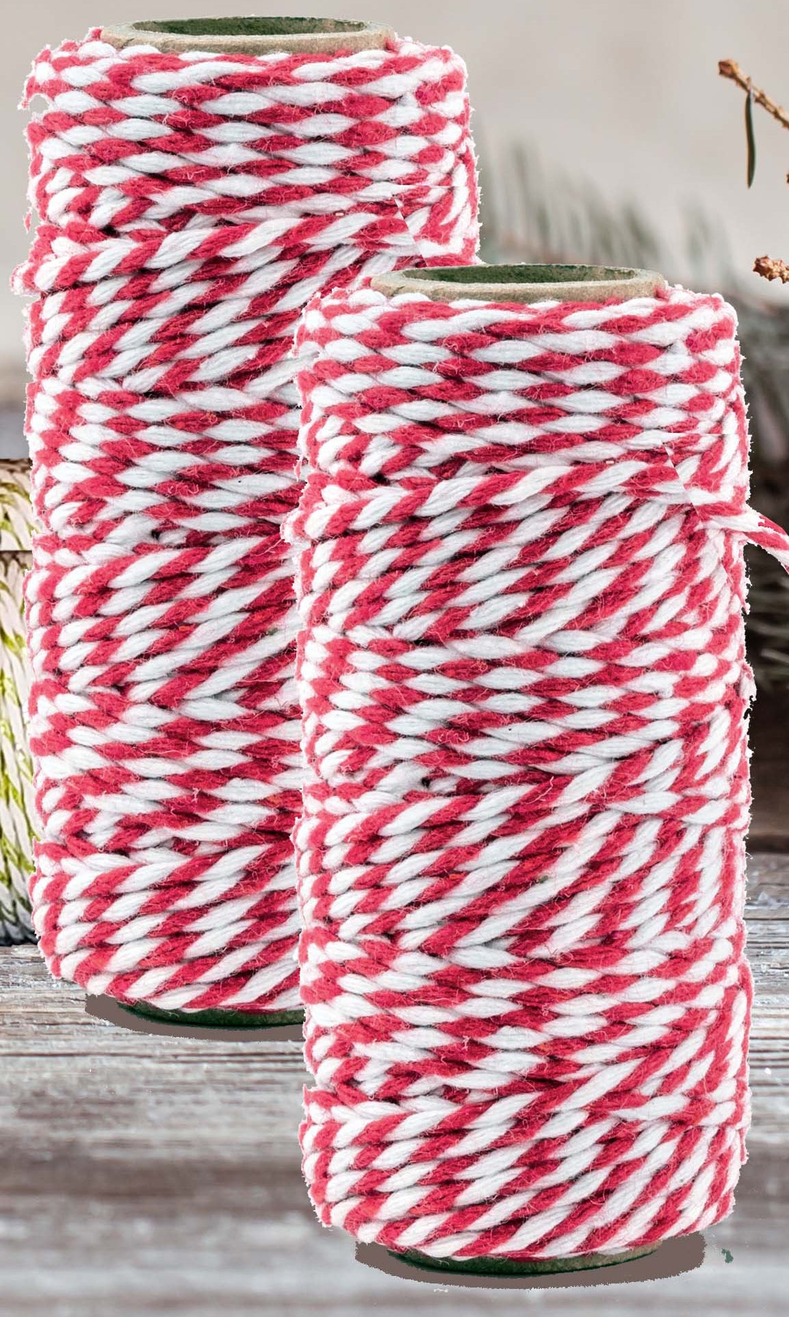 K-Kraft Red Bakers Twine 3 Rolls for Gift Wrapping and Making Crafts - 120 feet each - 360 feet total