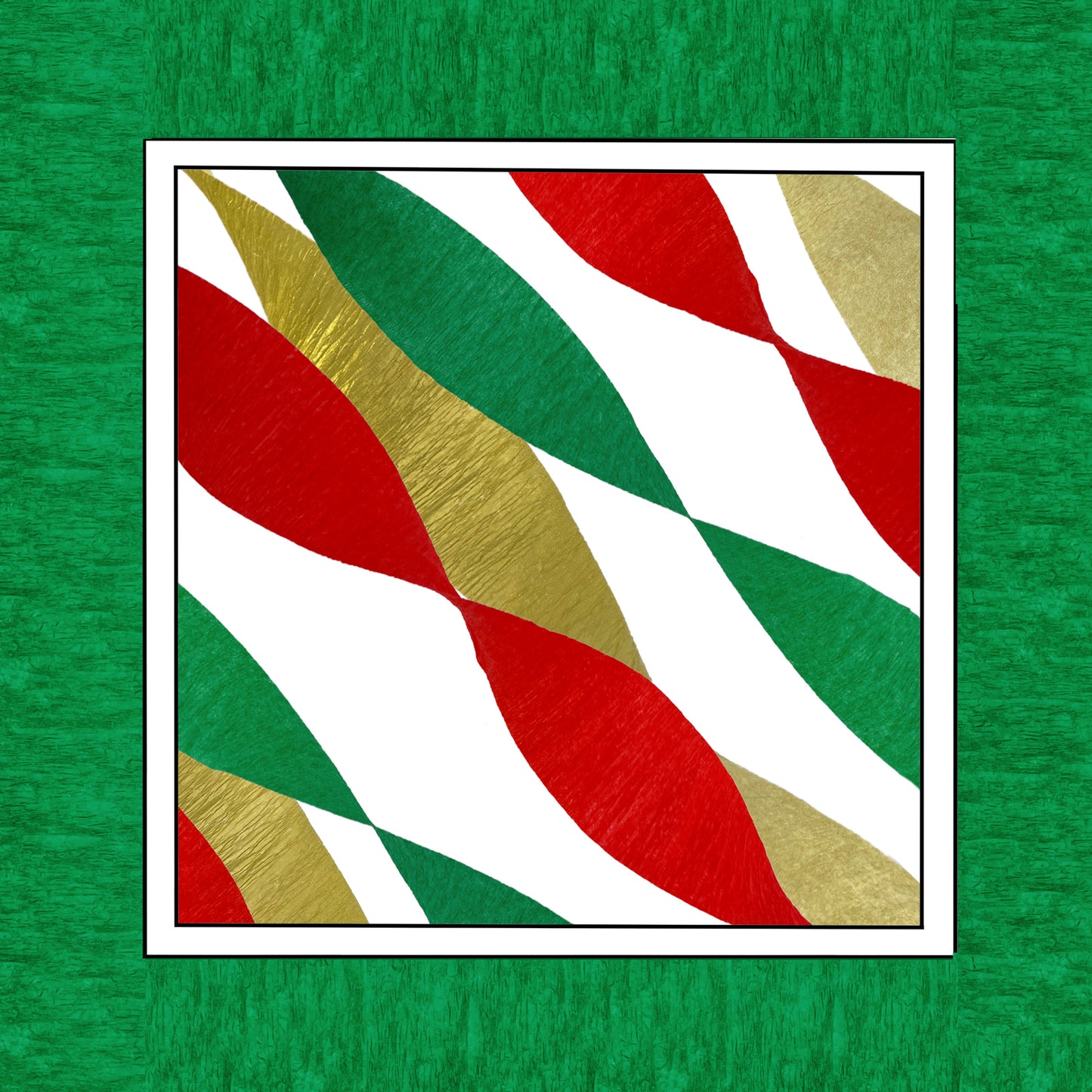 Red, Green, Gold Metallic Crepe Paper Streamers 9 Rolls