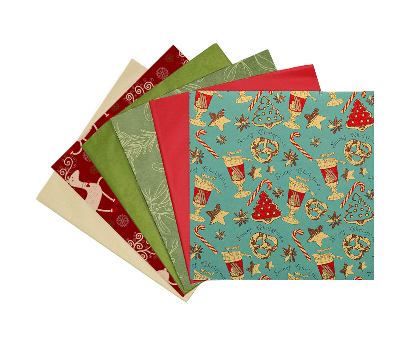 Retro Printed Kraft Tissue Paper for Vintage Christmas Gift Wrapping