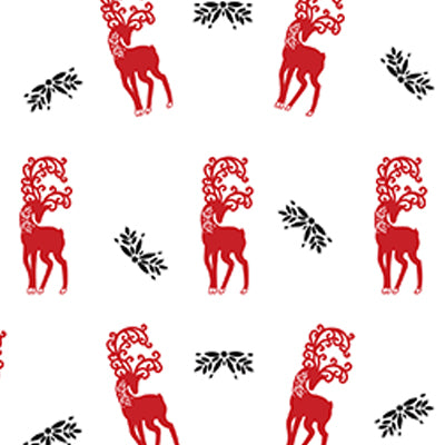 Majestic Red and Black Reindeers 1 roll 30 inches x 10 feet