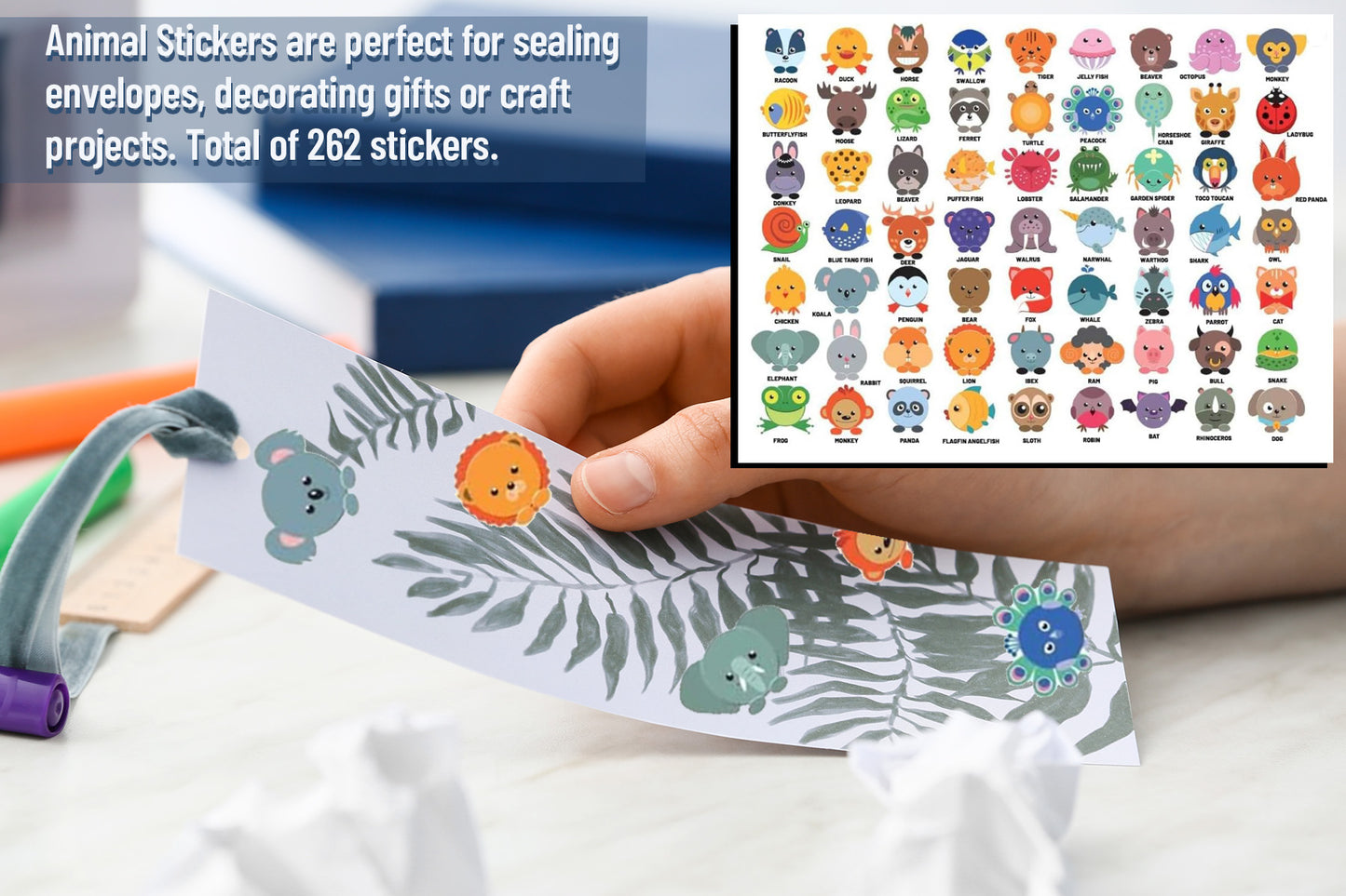 Stickers of Baby Animals for Toddlers, Kids, Adults - 63 different animals x 4 sheets