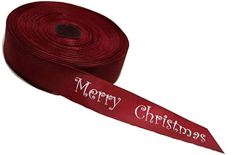 Grosgrain Red "Merry Christmas" Ribbon 40 Yards