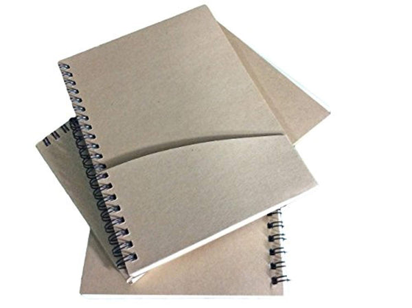 Notepads with Kraft Paper Covers (5 x 7 Notebooks with Front Flap Pocket Set of 3)