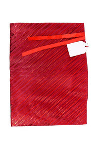 Small Resuable Gift Wrap Bag by K-Kraft (Festive Red Stripes, 13 x 17.5 inches)