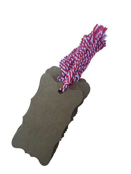 Kraft Tags for Gift Wrapping and Labeling (Fancy Shaped Natural Kraft 25 PCS)